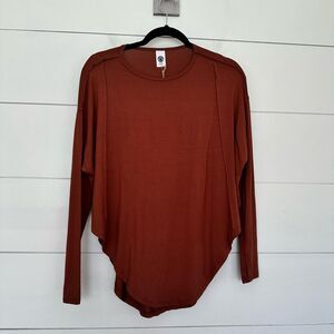 Jala Women’s Small Rust Long Sleeve Stretch Workout Top Sustainable New